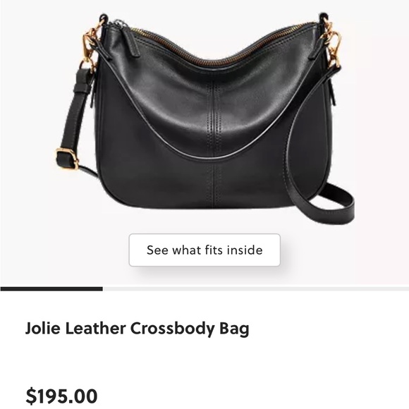 Fossil Black Leather Shoulder Bag with Gold Key Accent (A0011) - Picture 13 of 13